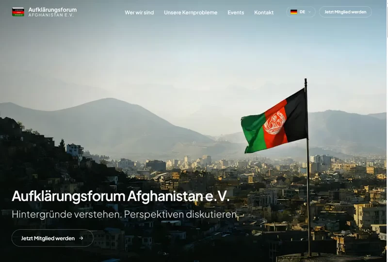 Startseite des Aufklärungsforums Afghanistan e.V.
